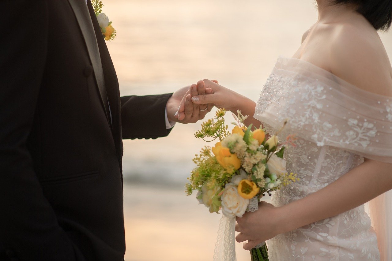 wedding, beach, sea